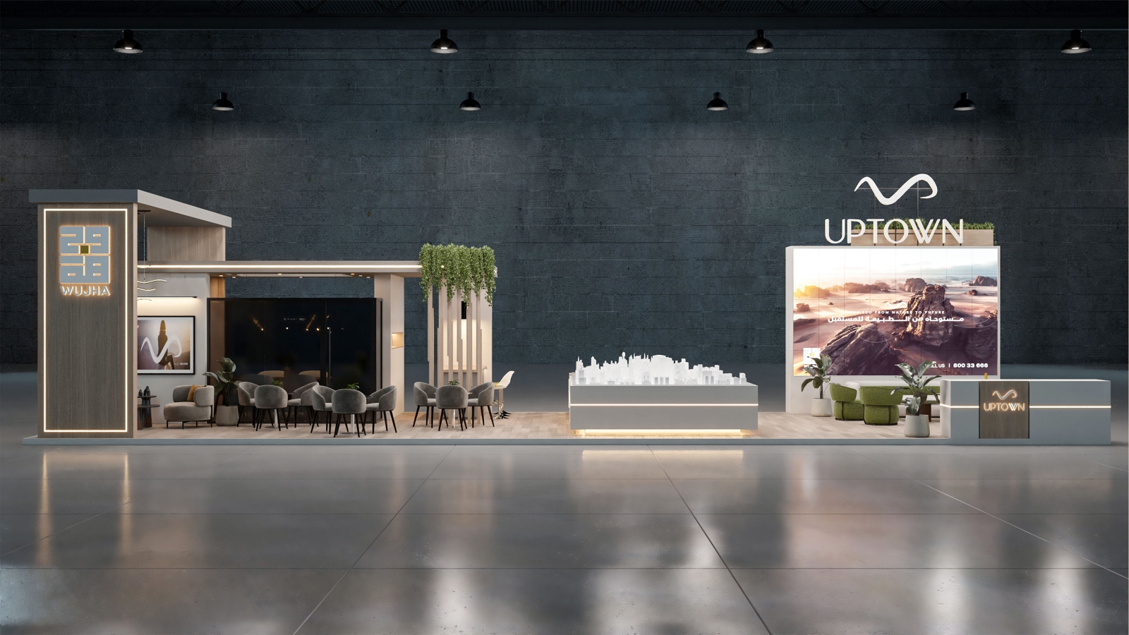 UPTOWN exhibition stand render 2