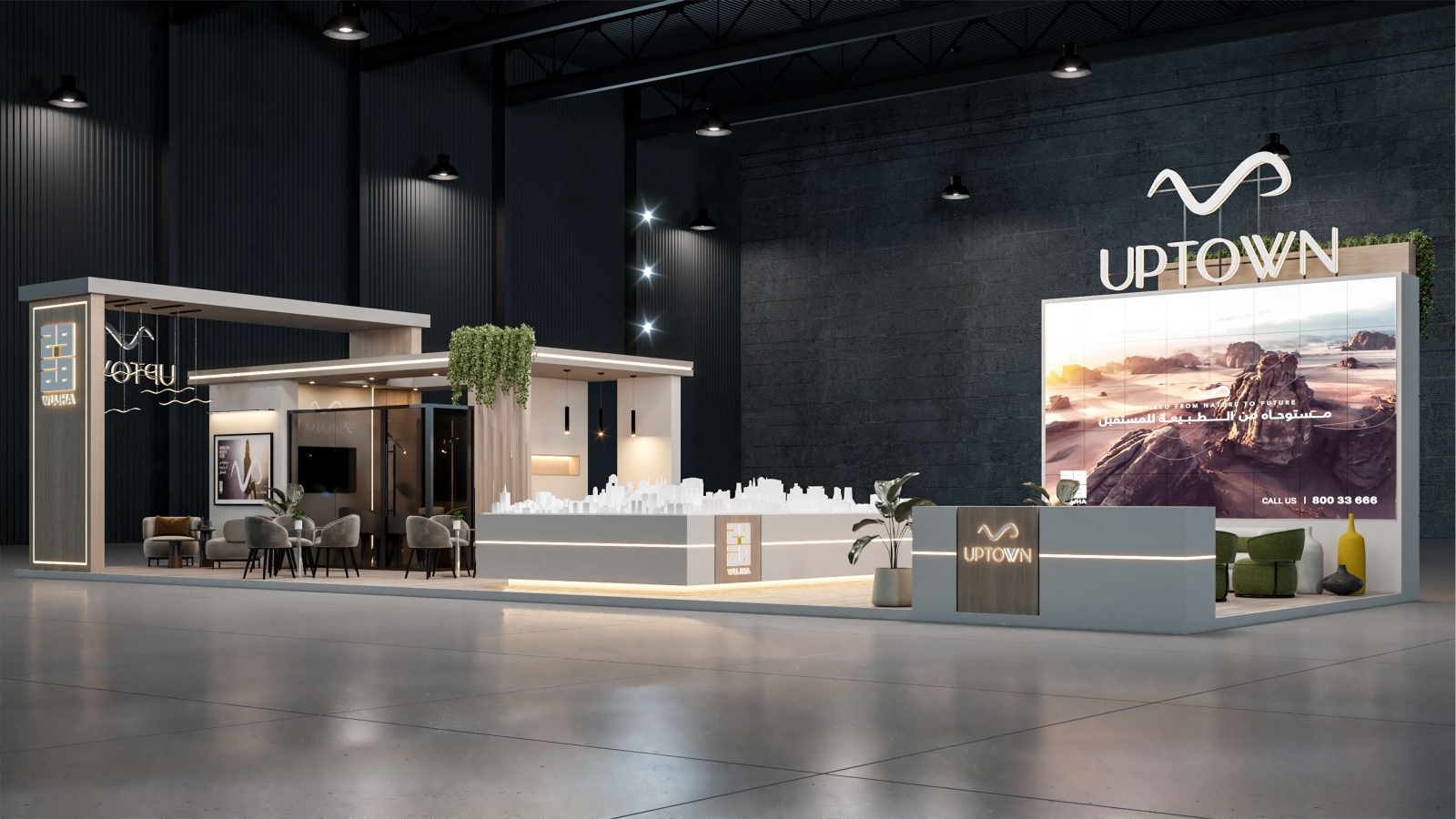 UPTOWN exhibition stand render 1